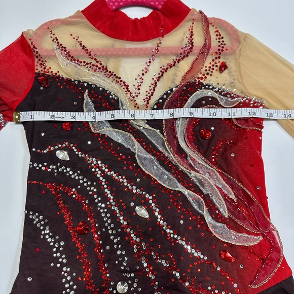 Used once Figure Skating Dress Size 12 (7~10T) with Hair Scrunchies 130~140cm - Picture 10 of 12